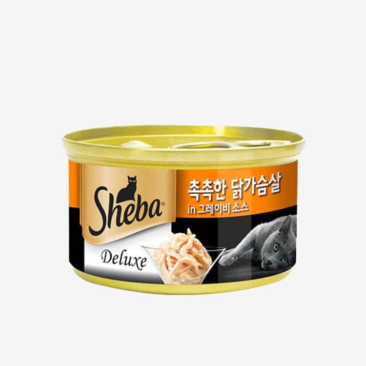 [1개/12개/24개] 쉬바 촉촉한 닭가슴살과 그레이비 소스 캔 (85g)
