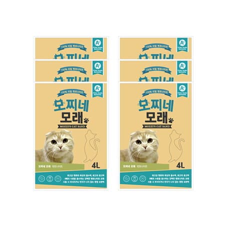 모찌네모래 모찌네 고양이 모래 무향 4L x 6EA(24L) 18.6kg