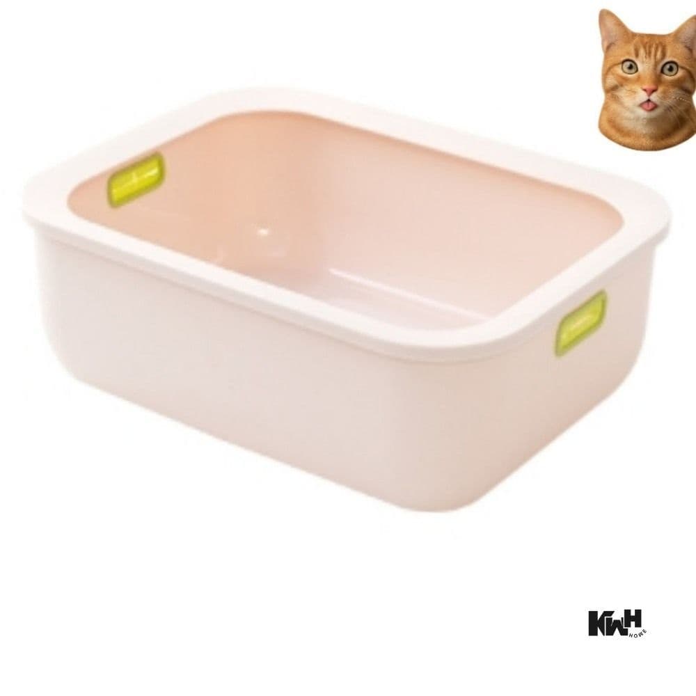 고양이 화장실 핑크 원룸화장실 고양이위생 논슬립 고양이배변통