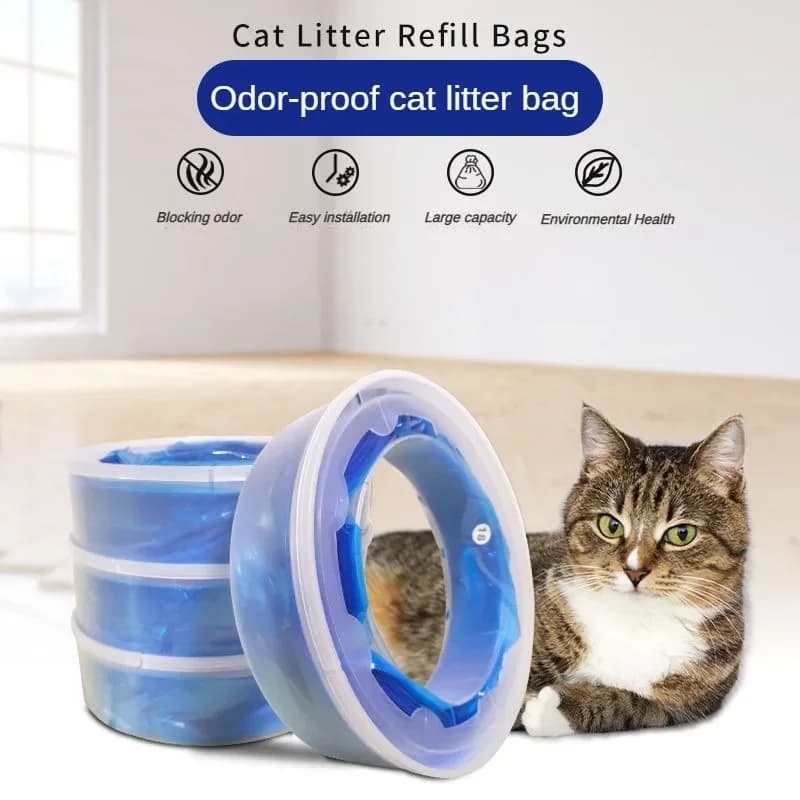 LitterLocker 고양이 쓰레기 상자 쓰레기 봉투 고양이 화장실 탈취 쓰레기 봉투 녹색 살균 보충 상자 애완 동물 제품