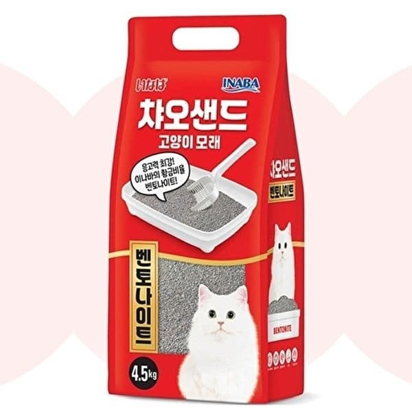 [이나바]고품질 고양이 벤토나이트 모래 4.5kg 1P 탈취 화장실 샌드 고양이화장실모래 고양이모래 WFHYDBU