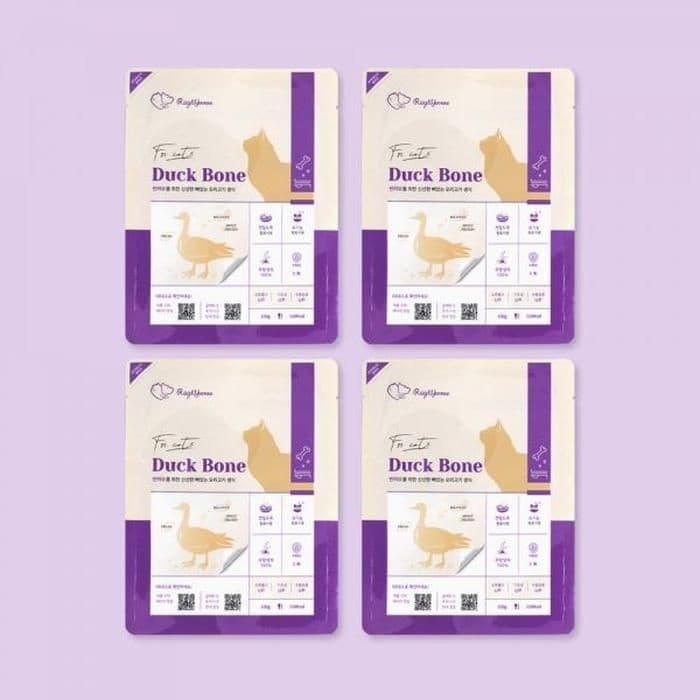 레이앤이본 고양이 자연식 수제 신선한 뼈있는 오리고기 생식 100g 4P