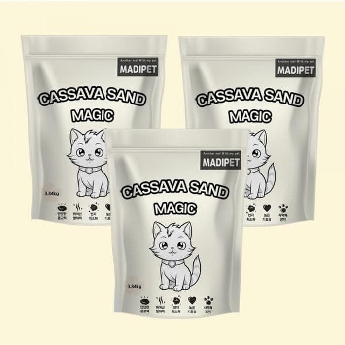 메디펫 고양이 모래 매직 카사바모래 3.34kg 3개 카사바모래 3.34kg X 3개