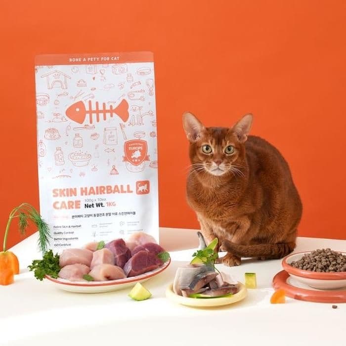 본아페티 고양이 사료 동결건조 분말 헤어볼 피부 유럽산 키블 닭고기 1kg X 6개