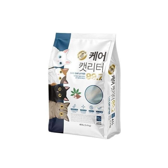 케어캣리터 고양이 모래 식물성 카사바 무향 3.4kg