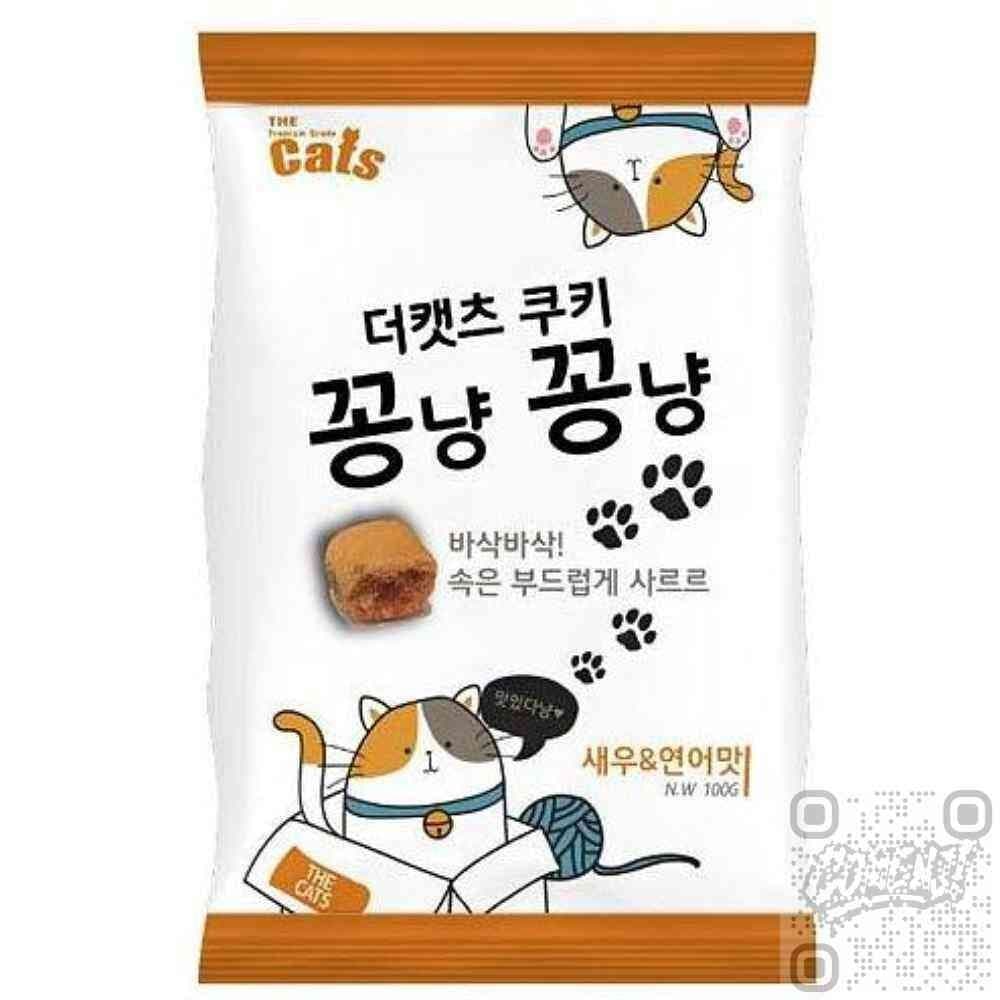 쇼핑탐색단 쿠키 100G 새우 연어맛 고양이건강간식 고양이크런치 고양이스낵