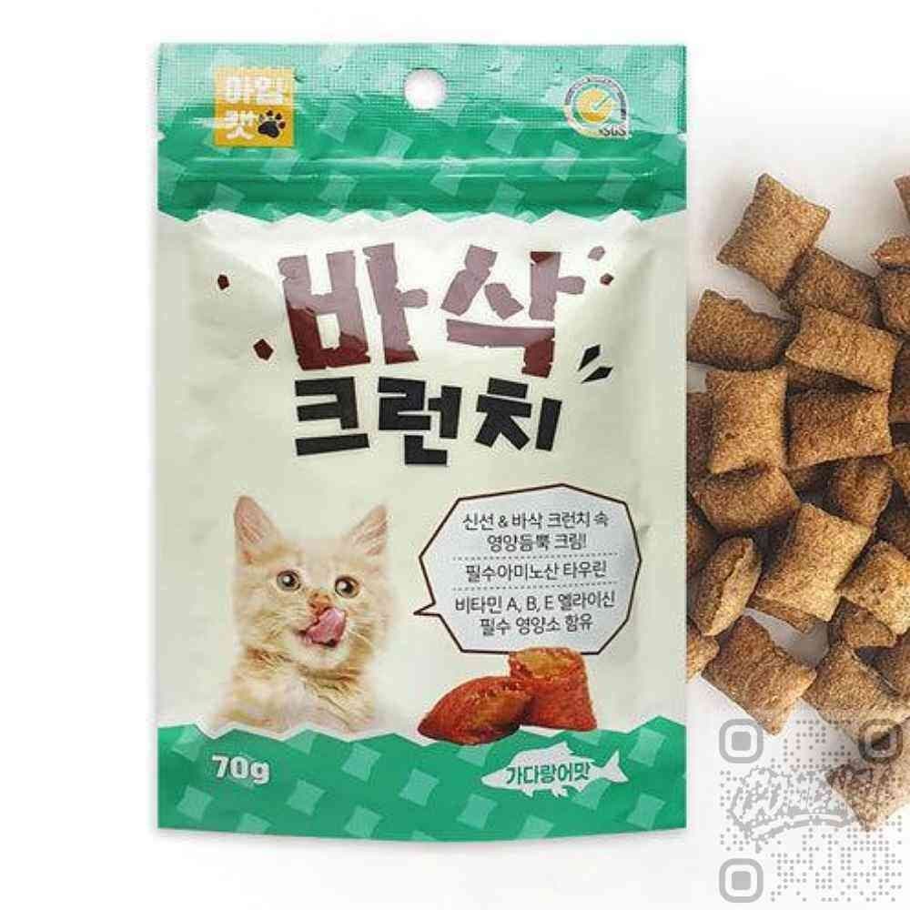 쇼핑탐색단 바삭 크런치 가다랑어맛 70G 고양이과자 고양이크런치 반려묘간식