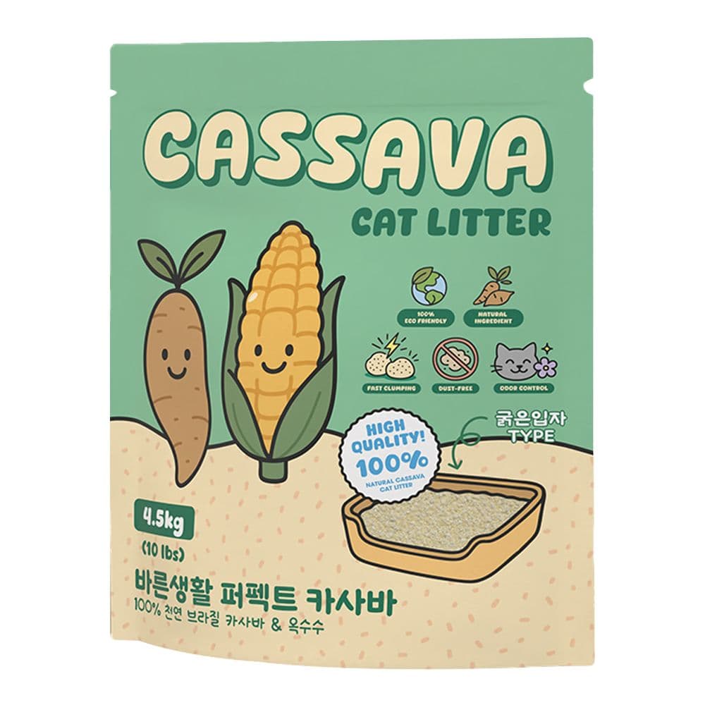 바른생활펫 바른생활 퍼펙트 브라질 카사바 고양이모래 굵은입자 4.5kg