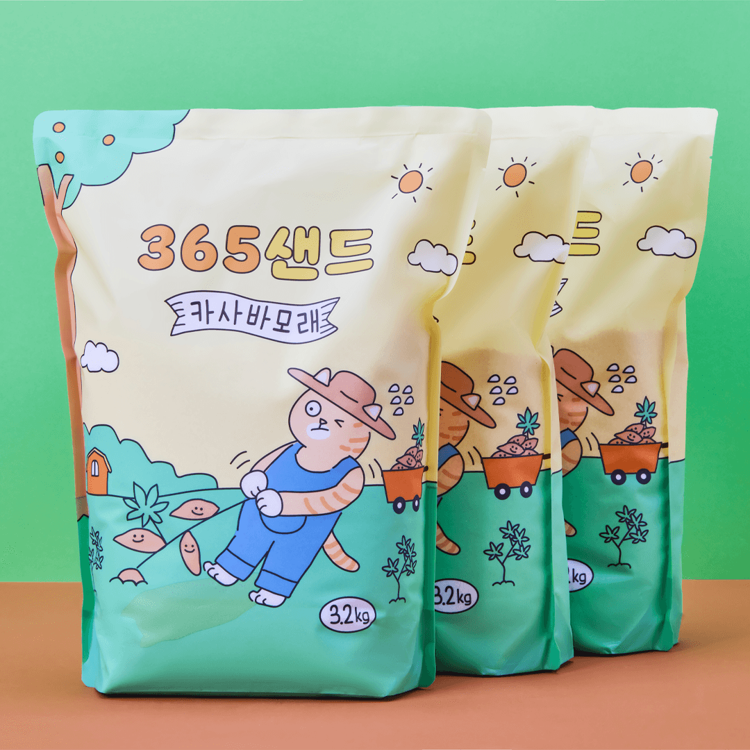 [무료배송] [3개] 3651 365샌드 오리지널 카사바 모래 3.2kg