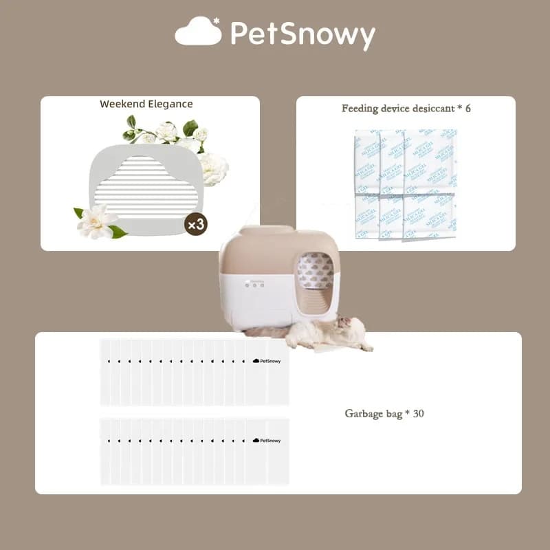 Petsnowy 고양이 화장실 액세서리 특정 쓰레기 봉투/탈취 고양이 화장실/애완 동물 식품 건조제 전문 청소 용품