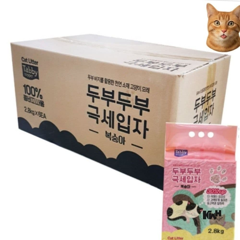 고양이 두부모래 복숭아 6개 고양이똥모래 고양이두부모래 캣모래 화장실모래