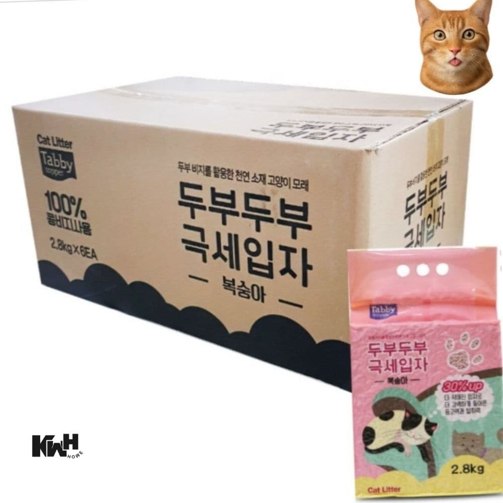 고양이 두부모래 복숭아 6개 고양이모래 화장실모래 고양이두부모래 냥이모래