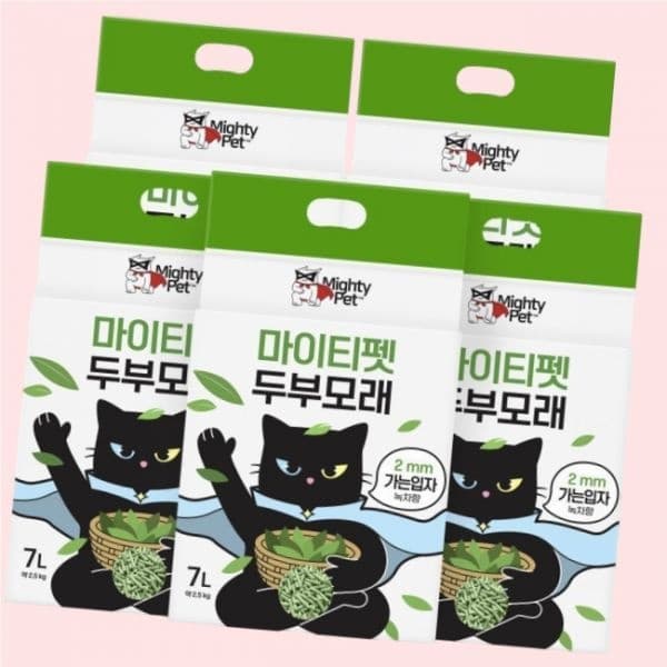 마이티펫 고양이 두부모래 가는입자 녹차향 7L X 5개입 4542767
