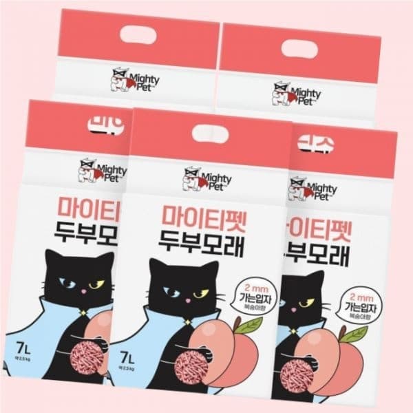 마이티펫 고양이 두부모래 가는입자 복숭아향 7L X 5개입 4542835
