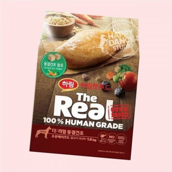 하림펫푸드 강아지사료 시니어용 더리얼 동결건조 오븐베이크드 사료 닭 1.6kg 1개 4455451