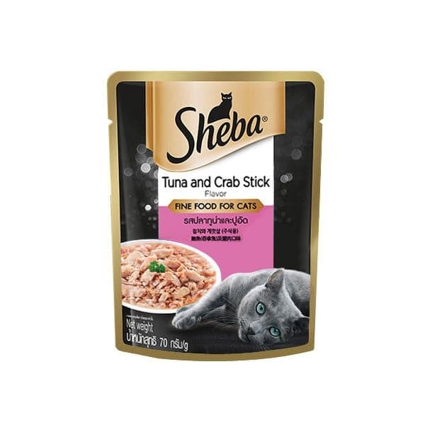 쉬바 고양이 습식 파우치 참치+게살 70g