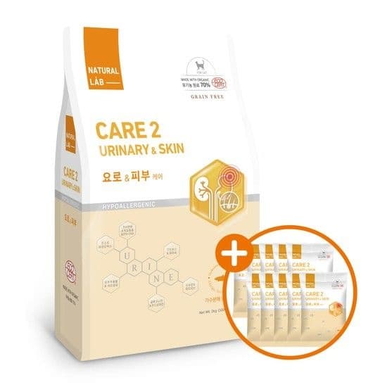 네츄럴랩 케어2 고양이사료 요로 피부 2kg+ 사료샘플