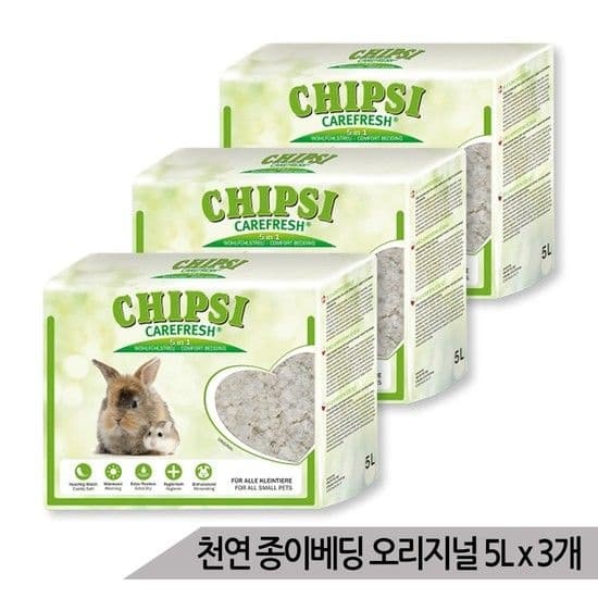 대용량 천연 종이베딩 칩시 케어프레쉬 오리지널 5Lx3