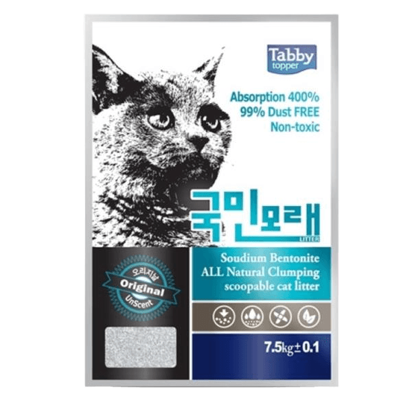 국민모래 캣리터 오리지날 7.5kg(무향) 항균 악취제거 벤토나이트