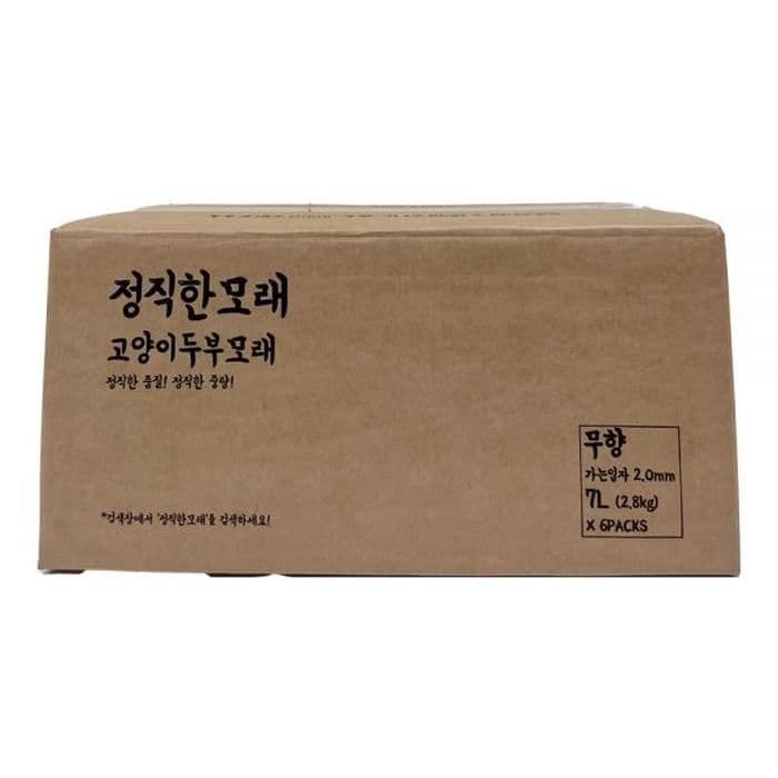 정직한모래 고양이 먼지없는 두부모래 배변 용품 무향 7L 6개