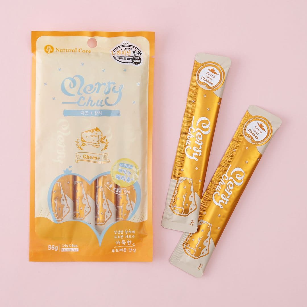 네츄럴코어 캣 메리츄 참치&amp;치즈 14g*4p
