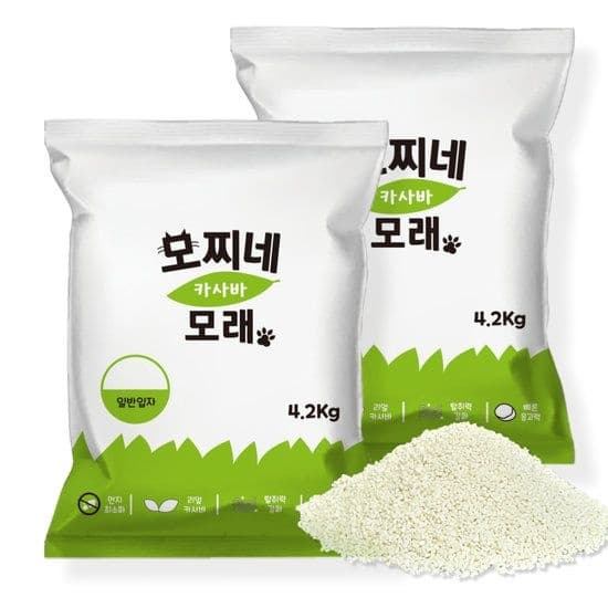 먼지없는 고양이모래 모찌네 카사바모래 그린 일반입자 8.4kg 752221