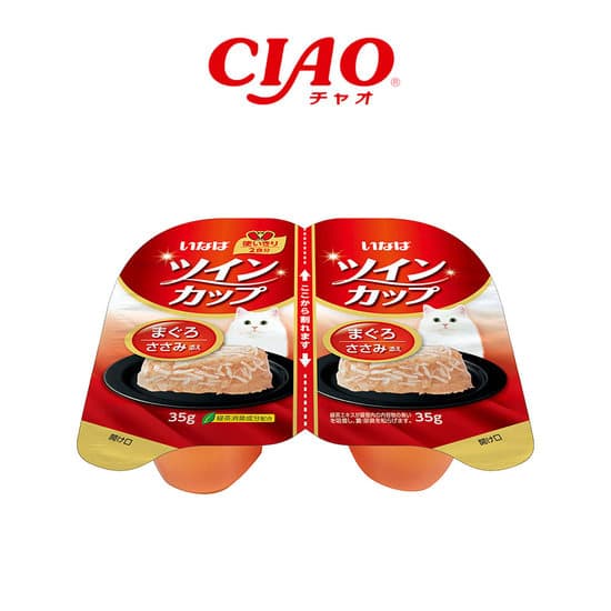 이나바 CIAO 트윈컵 고양이 간식 참치&amp;닭가슴살 70g