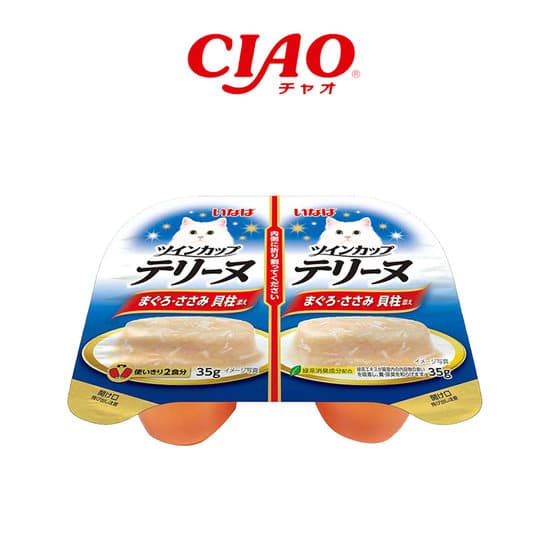 이나바 CIAO 트윈컵 테린 고양이 간식 참치&amp;닭가슴살&amp;관자 70g