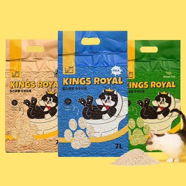 킹스로얄 고양이 두부모래 밀크향 7L x 6개 먼지없는 가는입자