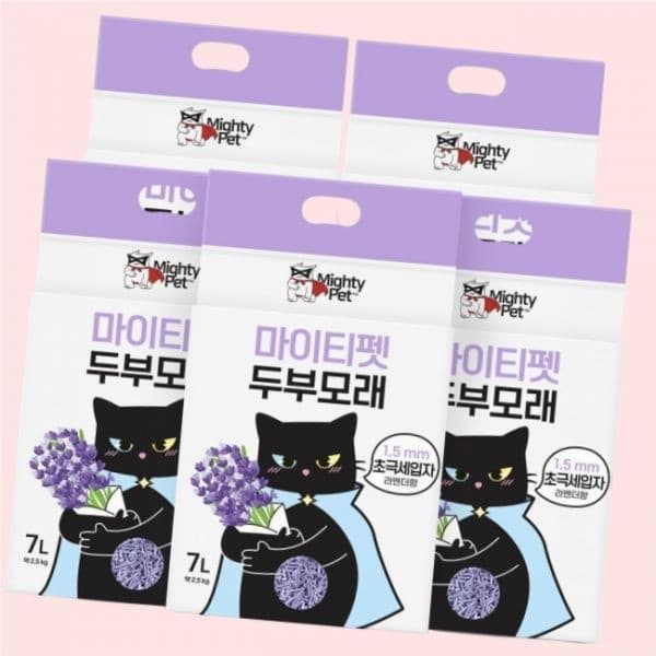 마이티펫 고양이 두부모래 초극세입자 라벤더향 7L X 5개입 4542769