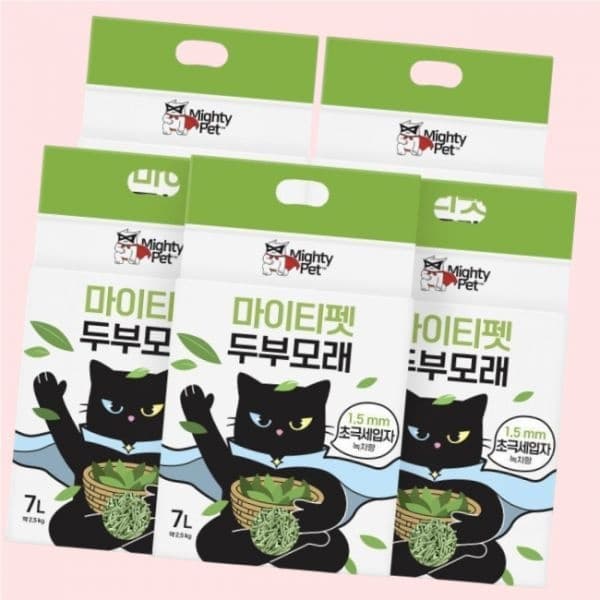 마이티펫 고양이 두부모래 초극세입자 녹차향 7L X 5개입 4543198