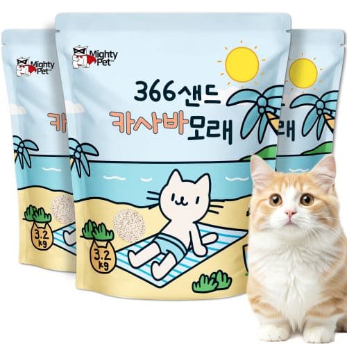 [마이티펫] 366샌드 카사바 모래 3.2kg x 3개입