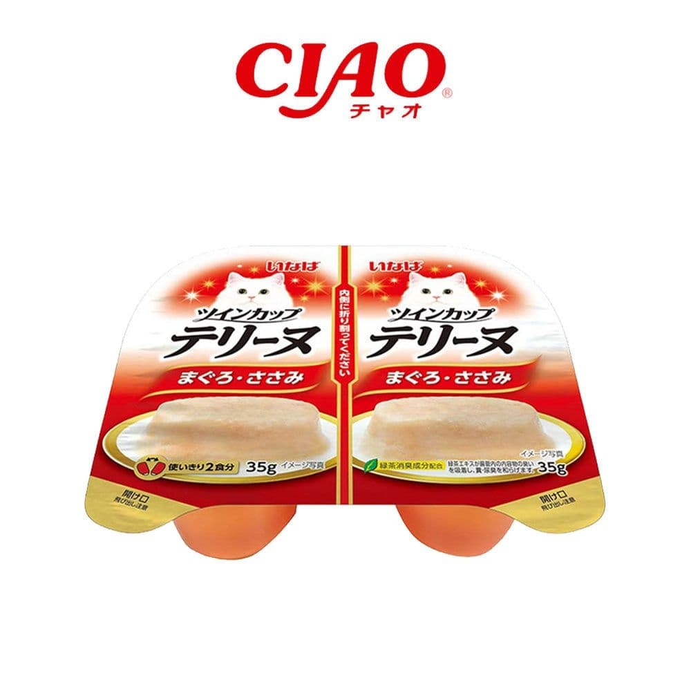 페슬러 이나바 CIAO 트윈컵 테린 고양이 간식 참치&amp;닭가슴살 70g