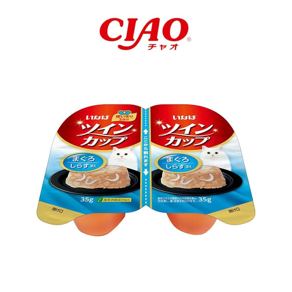 페슬러 이나바 CIAO 트윈컵 고양이 간식 참치&amp;치어 70g