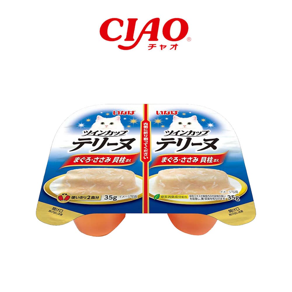 이나바 CIAO 트윈컵 테린 고양이 간식 참치&amp;닭가슴살&amp;관자 70g