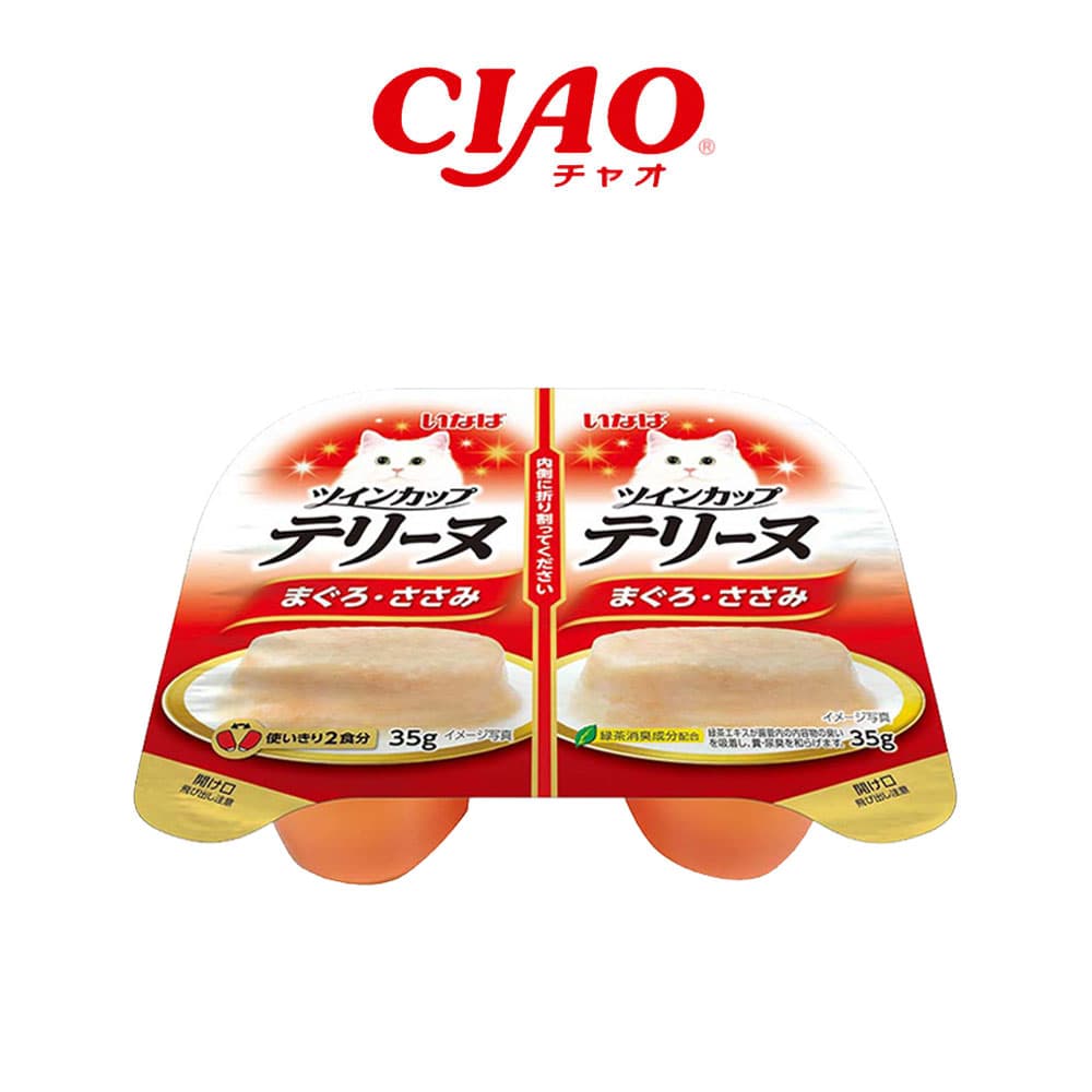 이나바 CIAO 트윈컵 테린 고양이 간식 참치&amp;닭가슴살 70g