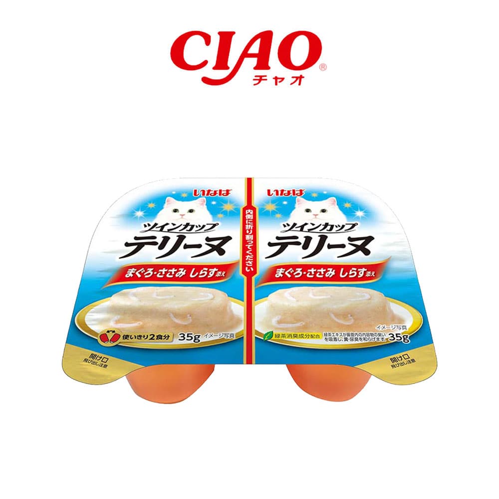 이나바 CIAO 트윈컵 테린 고양이 간식 참치&amp;닭가슴살&amp;치어 70g