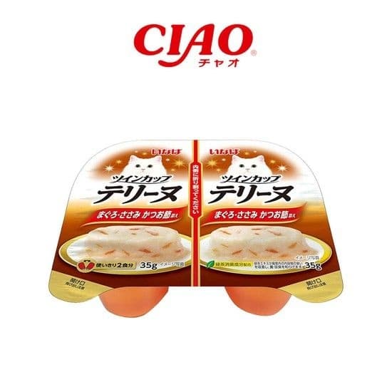 CIAO 트윈컵 테린 고양이 간식 참치&amp;닭가슴살&amp;가다랑어포 70g