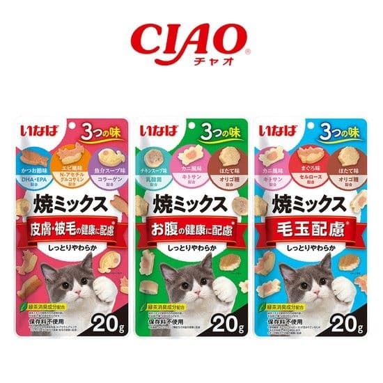 CIAO 야끼믹스 고양이 져키 건강 케어 간식 20g 3종
