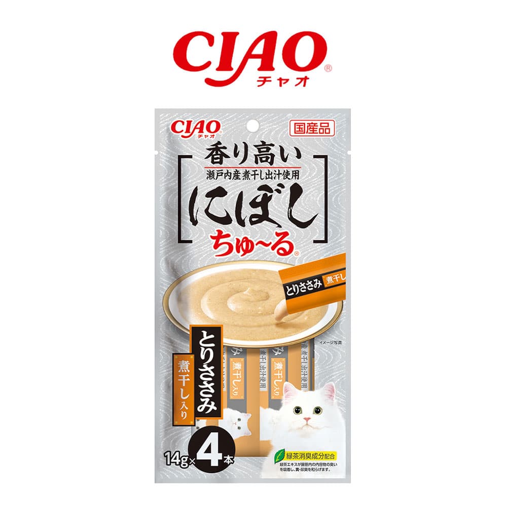 이나바 CIAO 고양이 간식 멸치 츄르 닭가슴살&amp;멸치 14g 4P