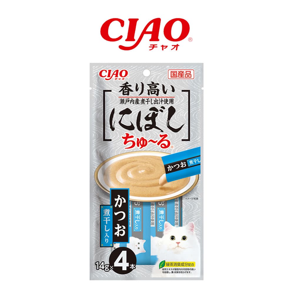 이나바 CIAO 고양이 간식 멸치 츄르 가다랑어&amp;멸치 14g 4P