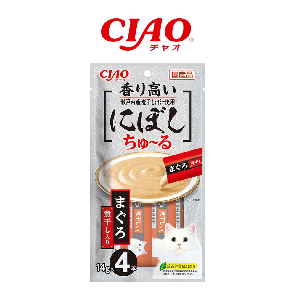 이나바 CIAO 고양이 간식 멸치 츄르 참치&amp;멸치 14g 4P