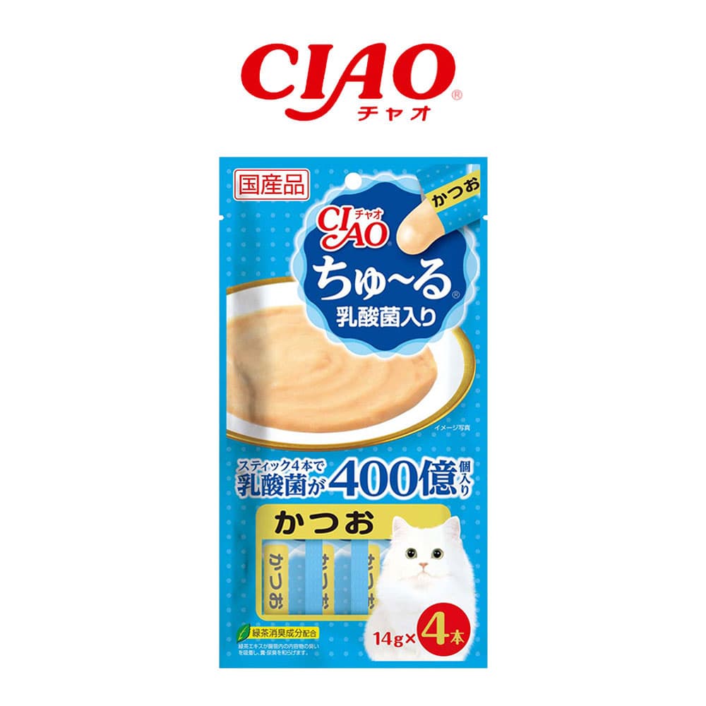 이나바 CIAO 츄르 고양이 간식 유산균 가다랑어 14g 4P