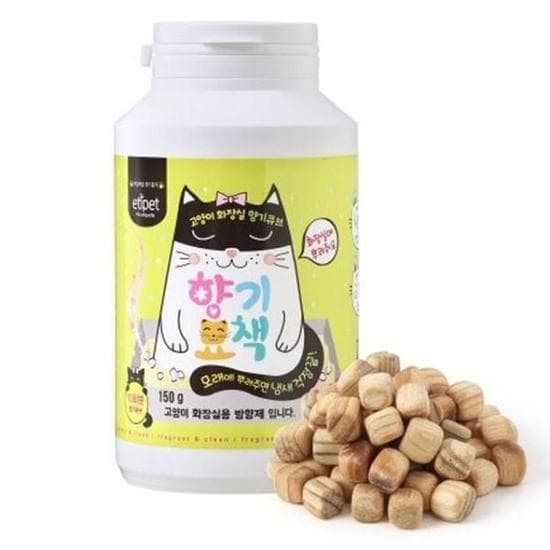 [반려] 1P 방향제 큐브 고양이 모래 화장실 숲속향 편백나무