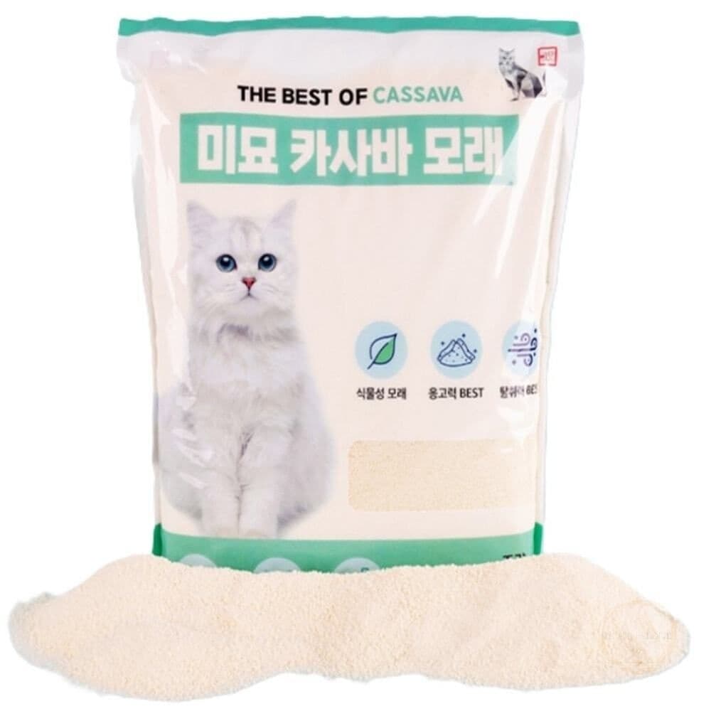 무지스토어 미묘 카사바 모래 10L 2개 굵은입자 가는입자 고양이카사바 고양이용품