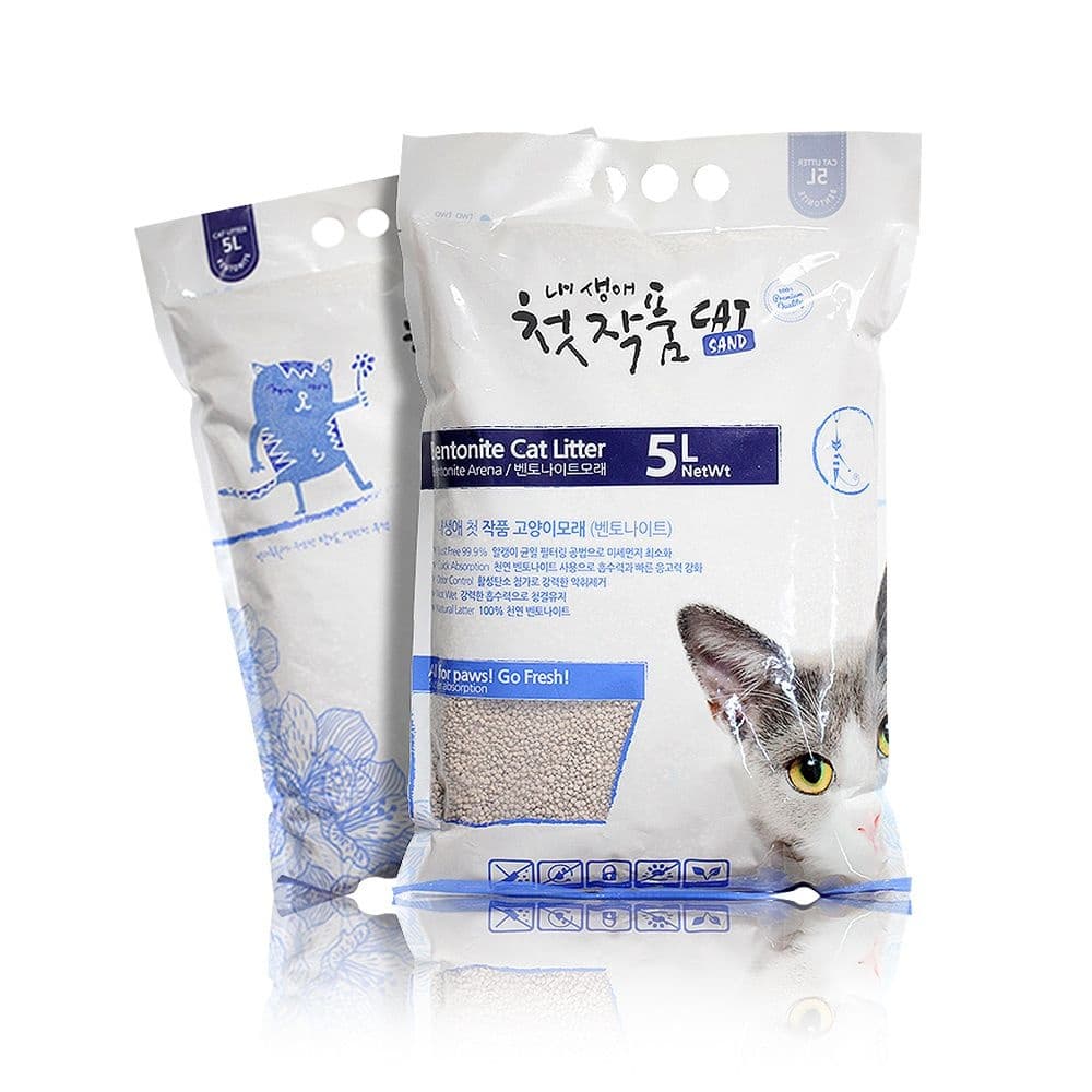 내가 미네럴 클럼핑 캣리터 고양이 모래 작품모래 고양이 탈취력 강화 5L 총 4개