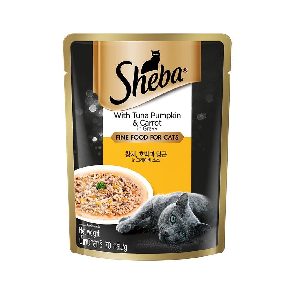 쉬바 파우치 70g 참치 호박과 당근 그레이비 고양이간식