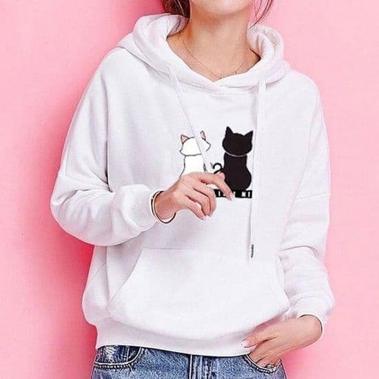 궤도 여자 귀여운 고양이 캐주얼 벨벳 긴팔 기본 학생