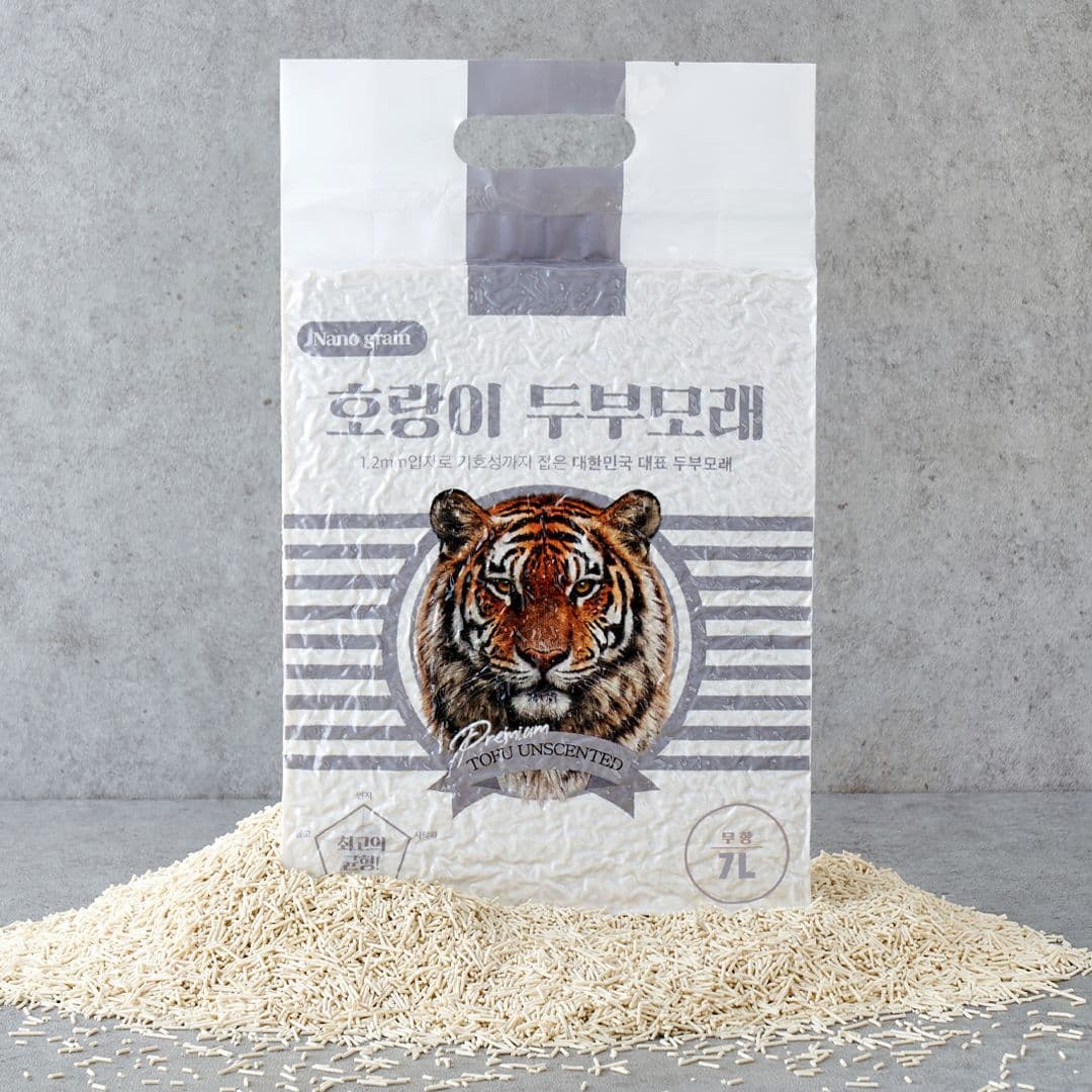 호랑이 두부모래 나노입자 1.2mm 무향 7L