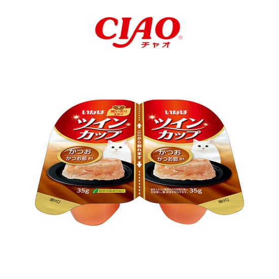 이나바 CIAO 트윈컵 고양이 간식 가다랑어&amp;가다랑어포 70g